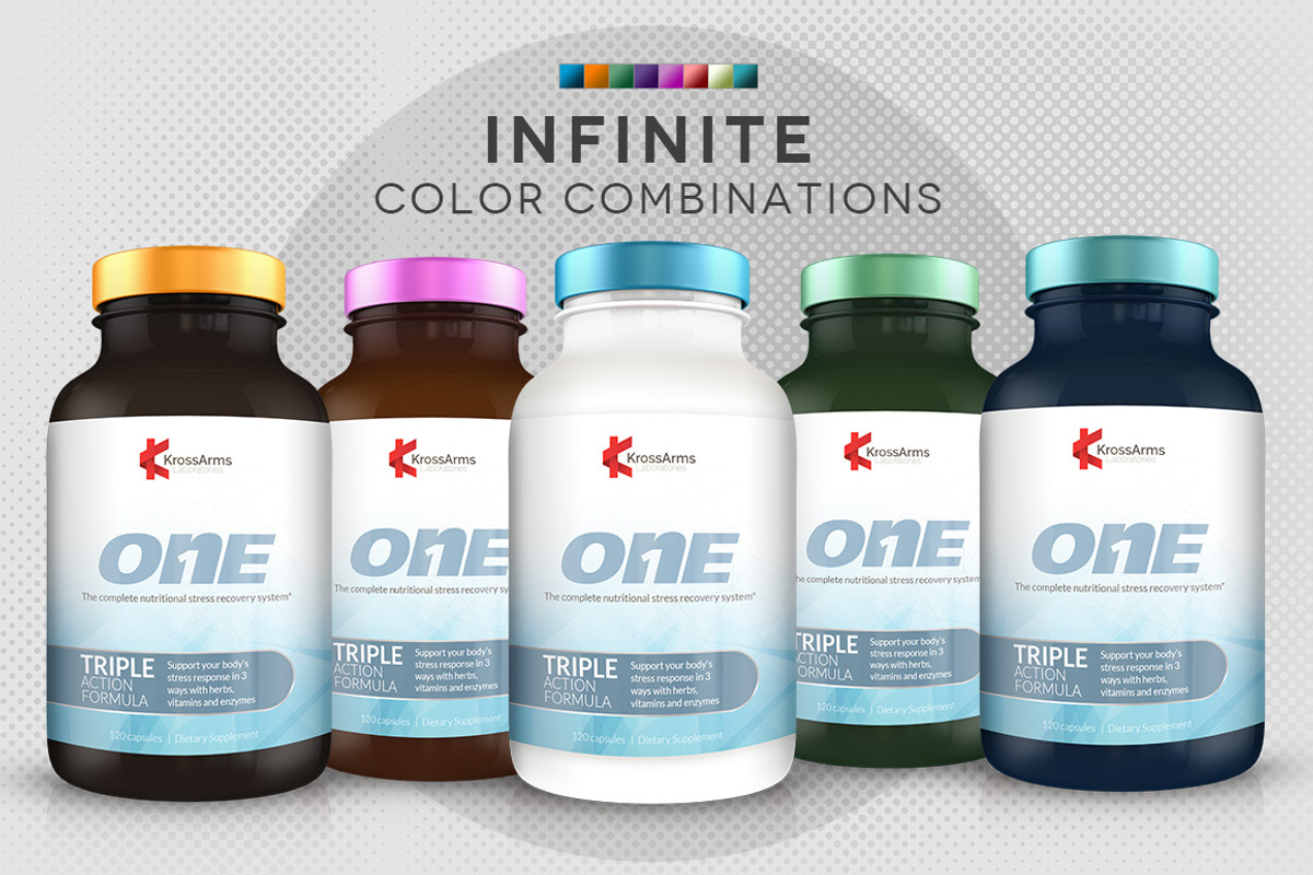 Realistic Pills Bottle V3, a Product Mockup by Black.dot™ (Photo 2 of 2)