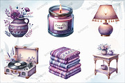 Watercolor Purple Boho Interior, a Graphic by designcity5 (Thumbnail 2 of 5)