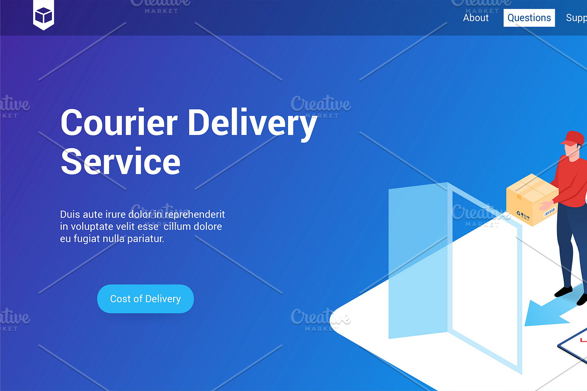 Isometric landing page template, a Templates & Theme by Genestro Shop (Photo 2 of 5)