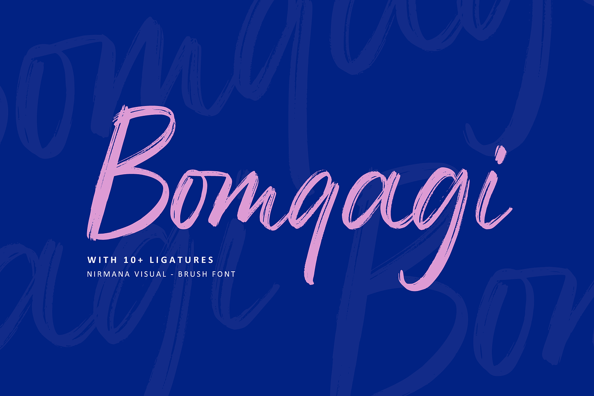 Bomqagi Brush - Script Logo Font, a Handwritten Font by Nirmana Visual (Photo 1 of 10)