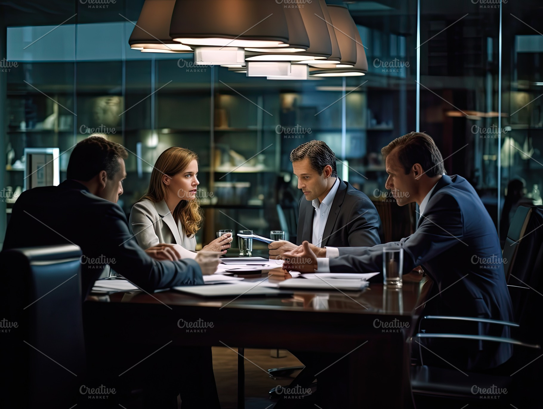 business meeting in a modern office, a Photo by SaroStock