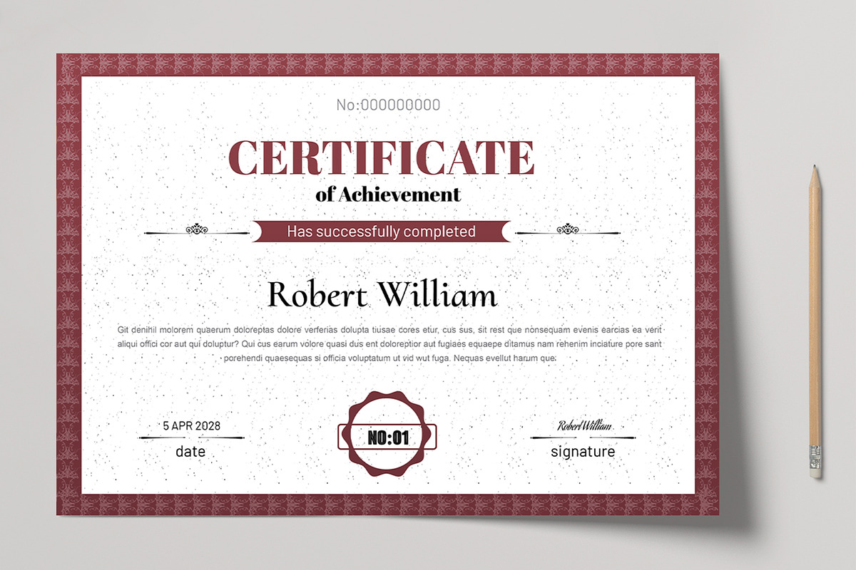 Modern Certificate Template, a Stationery Template by MightyDesign (Photo 1 of 6)