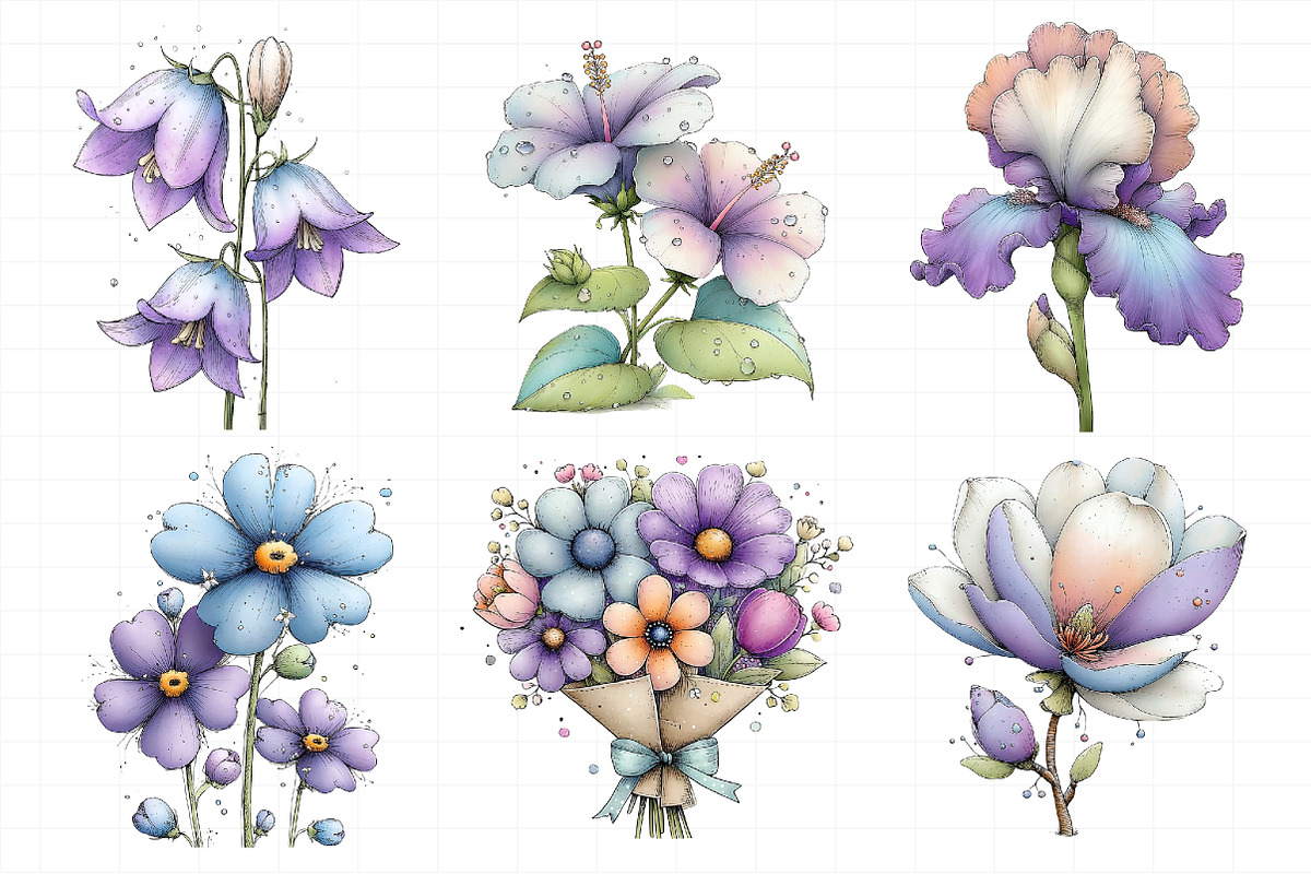 Spring Flowers Sublimation Clipart, an Illustration by Daily.Designs (Photo 5 of 7)