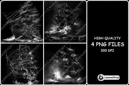 Gigantic Black Evil Ship Viking, a Background Graphic by LaseredNinja