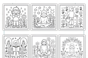 Spring Woman Coloring Pages, a Decorative Illustration by Ink Gallery (Thumbnail 3 of 9)