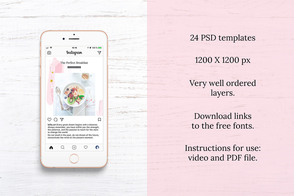 Instagram Watercolor Posts Pack, a Social Media Template by Velliniki (Photo 6 of 7)
