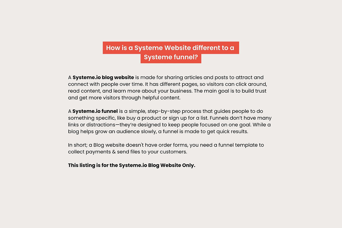 Systeme.io Dark Mode Red Blog, a Landing Page Template by Hayley's Digital Hub (Photo 7 of 10)
