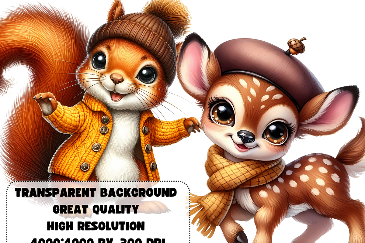 Cute autumn animals clipart, an Animal Illustration by AnetArtStore (Photo 5 of 7)
