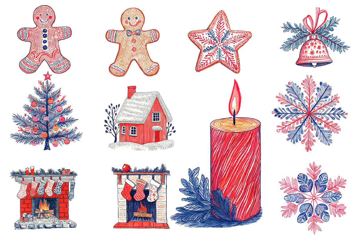 Handdrawn Christmas Clipart, an Illustration by Designworld (Photo 4 of 5)