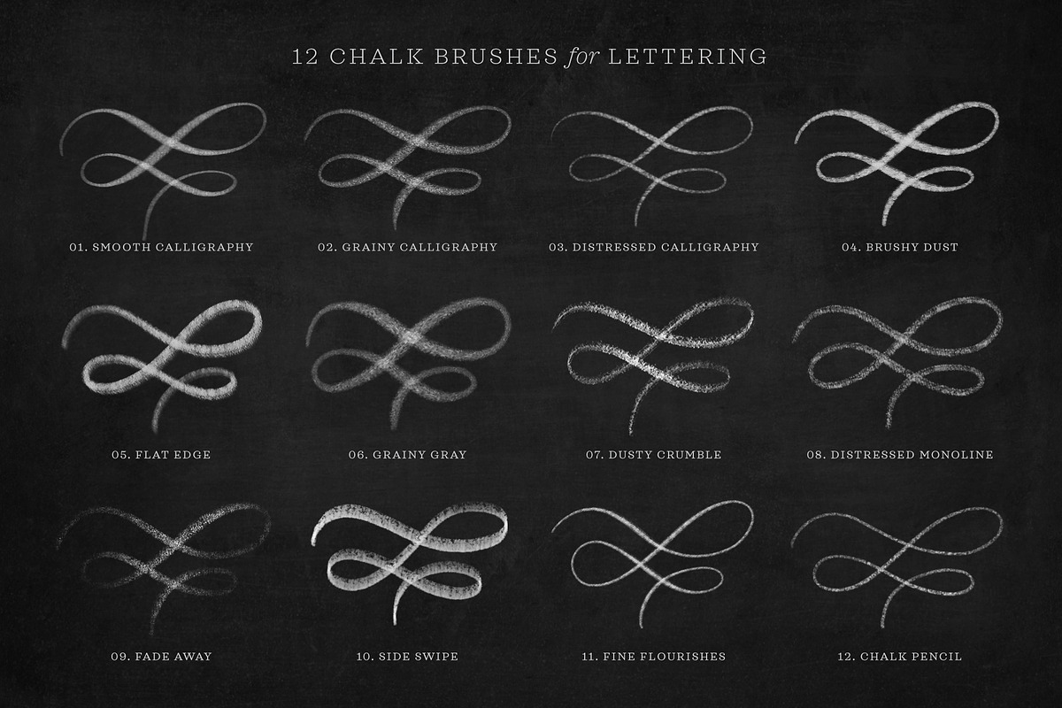 Chalk Script Procreate Brush Kit, a Brush Add-On by Molly Suber Thorpe (Photo 2 of 16)