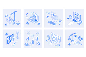 HR Process Isometric Concepts, a Person Illustration by alexdndz