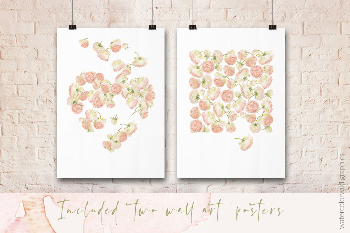 Roses watercolor clipart, an Illustration by watercolorwild.graphics (Photo 6 of 8)