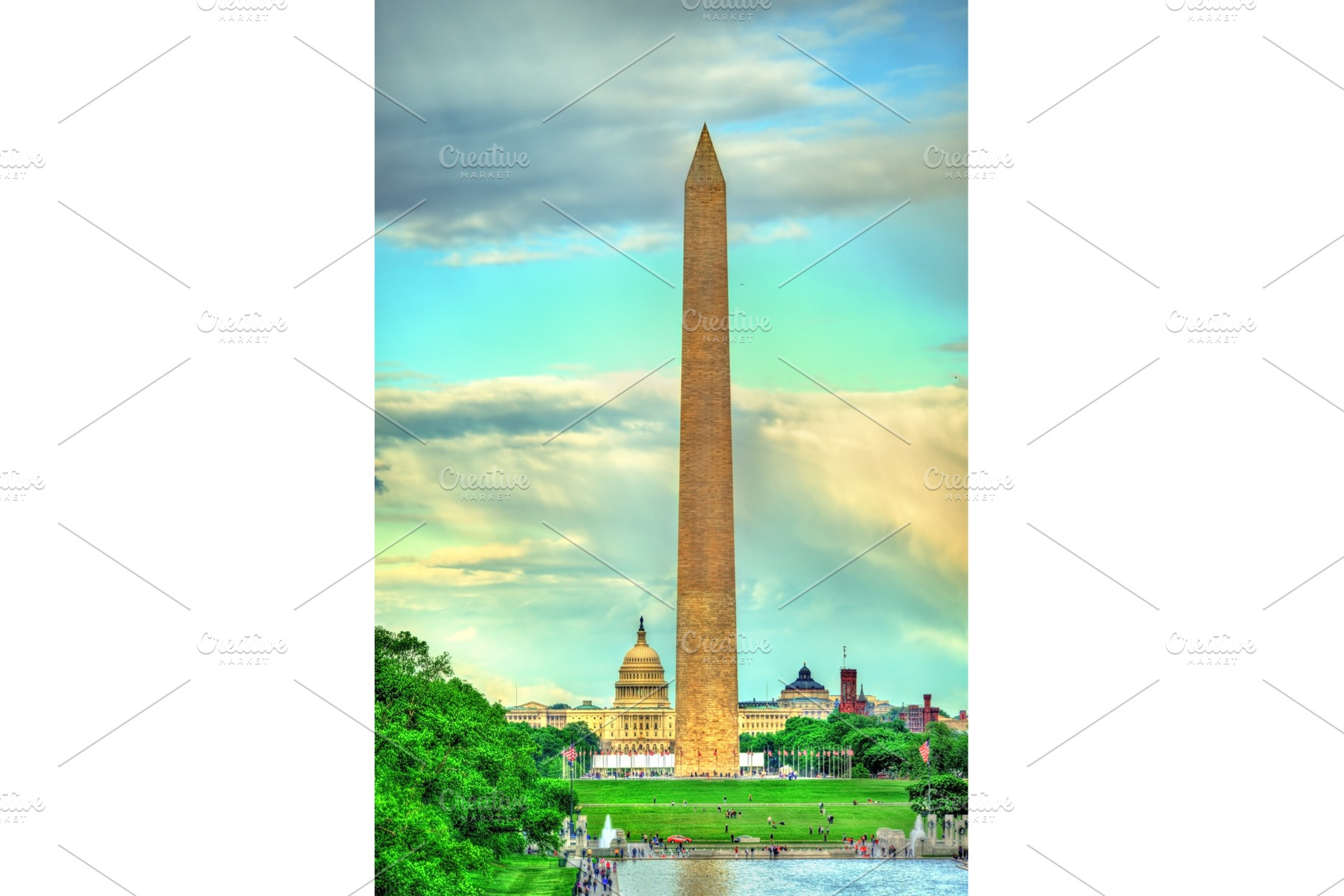 The Washington Monument and the United States Capitol on the National, an Architecture Photo by Leonid Andronov