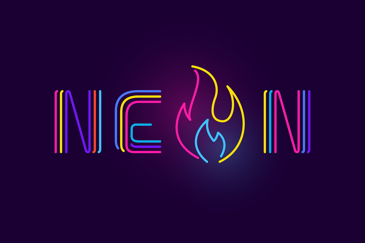 Three Neon Lines color font, a Font by kaer_shop (Photo 1 of 8)