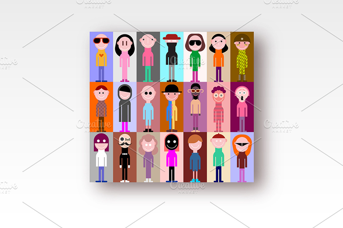Large Set Of People Vector Portraits, a Person Illustration by danjazzia
