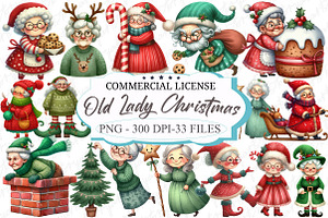 Funny Old Lady Christmas Sublimation, an Illustration by designcity5