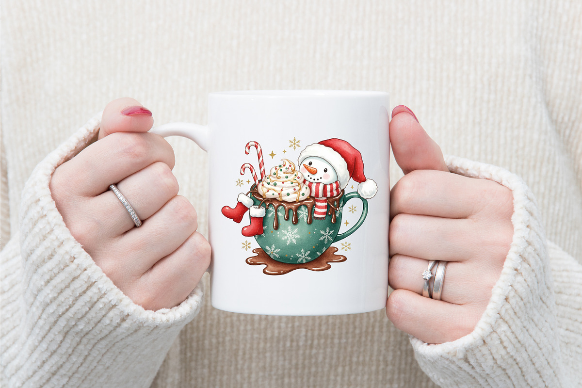 Christmas Snowman Hot Cocoa Png, an Illustration by designcity5 (Photo 3 of 8)