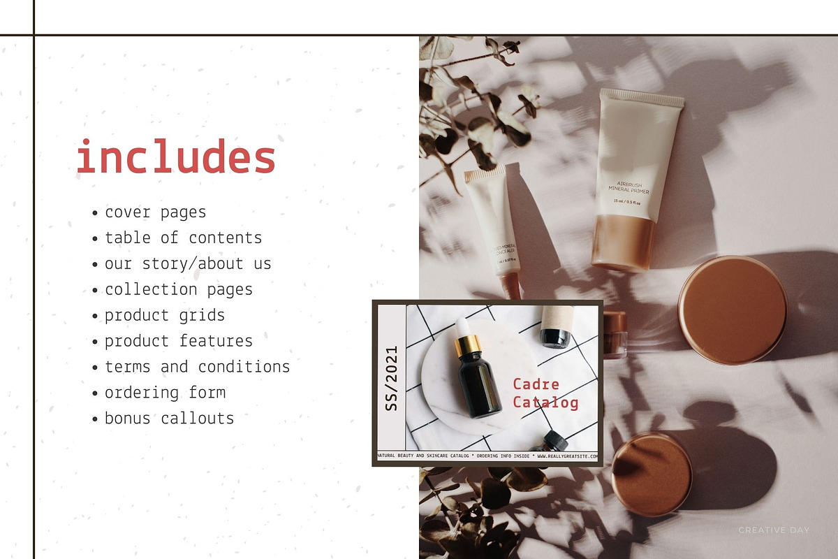 Cadre Chic Canva Catalog Template, a Presentation Template by Creative Day (Photo 4 of 6)