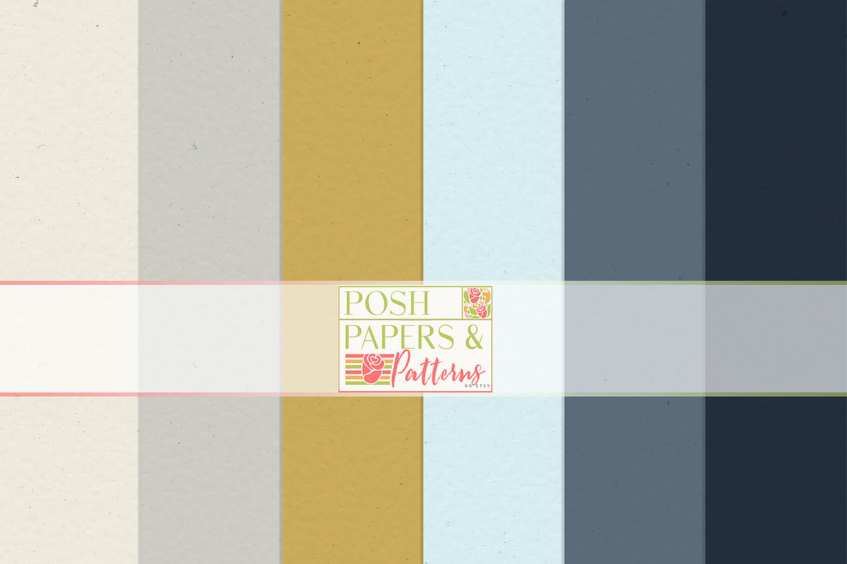 Navy Daisy Printable Scrapbook Paper, a Pattern Graphic by Posh Papers & Patterns (Photo 8 of 8)