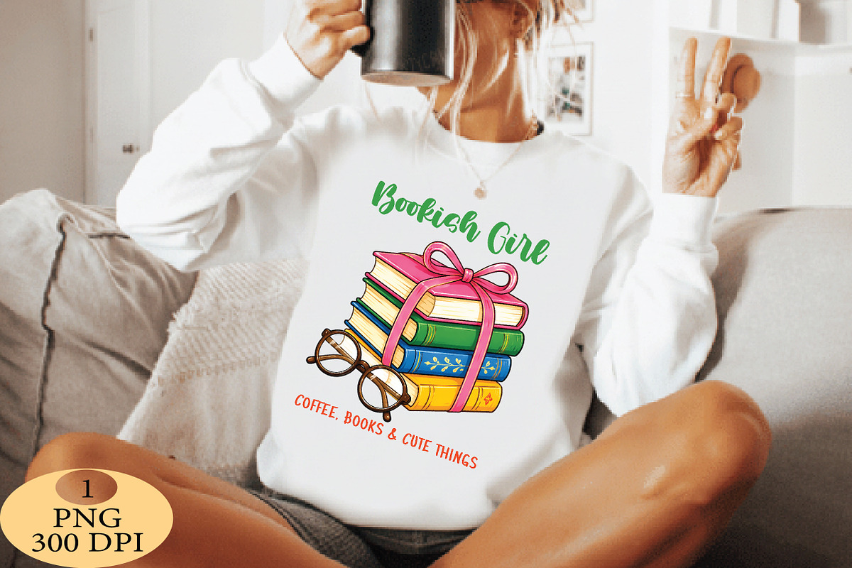 Bookish Girl PNG, a Seasonal Illustration by Daily.Designs (Photo 4 of 5)