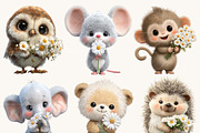 Cute Baby Animals with Flowers Clipa, an Animal Illustration by Design Scotch (Thumbnail 3 of 10)