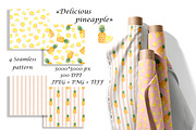 Watercolor Pineapple Patterns Set, a Pattern Graphic by Oksana Dovhopol Art (Thumbnail 1 of 11)