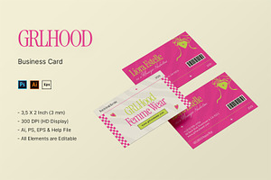 GRLHood Femme Wear - Business Card, a Business Card Template by StreaksideStd