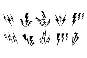 Black lightning bolt icons, an Object Illustration by Vectorbuum