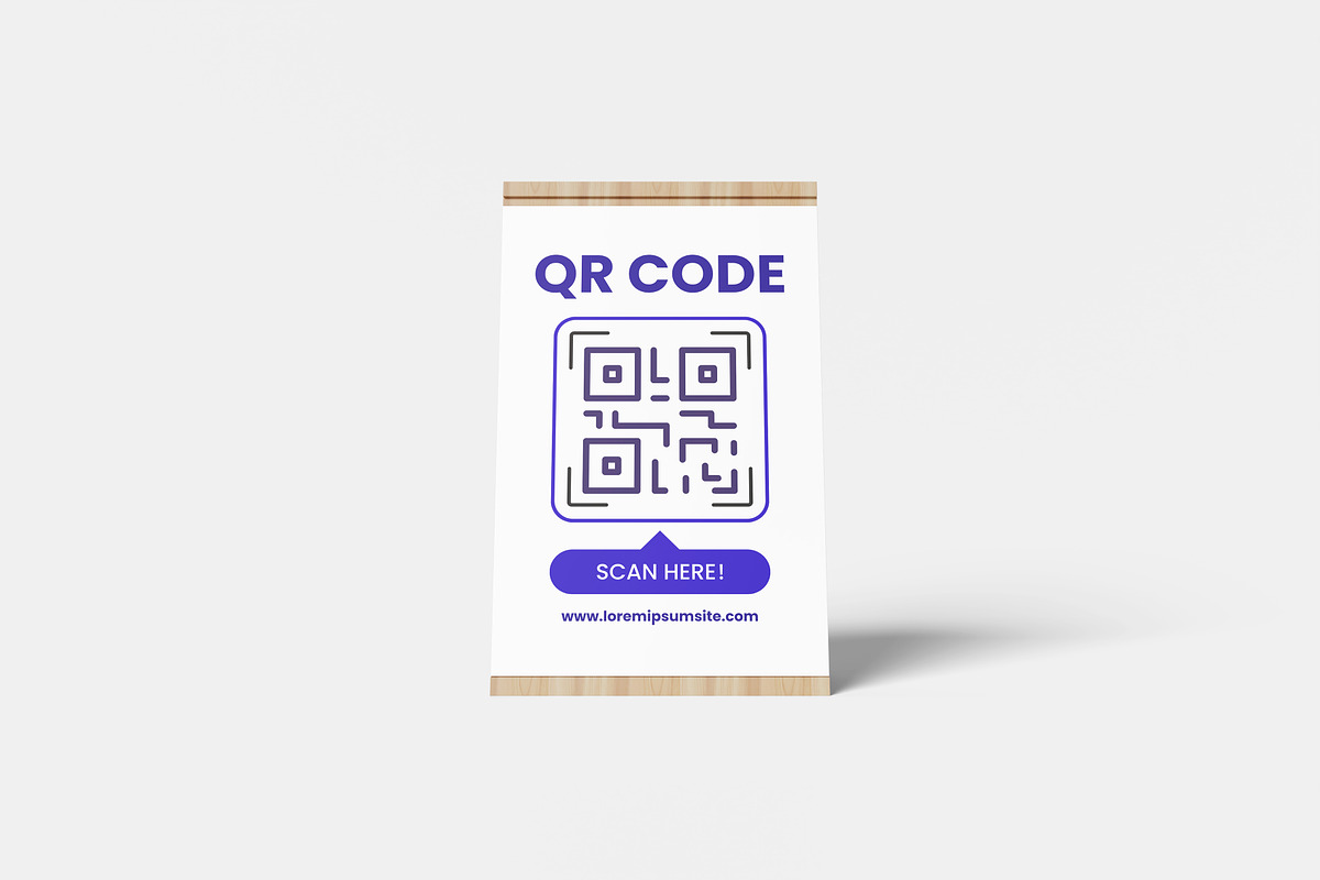 QR Code Menu Mockup, a Packaging Mockup by Hazzpro_Std (Photo 2 of 5)