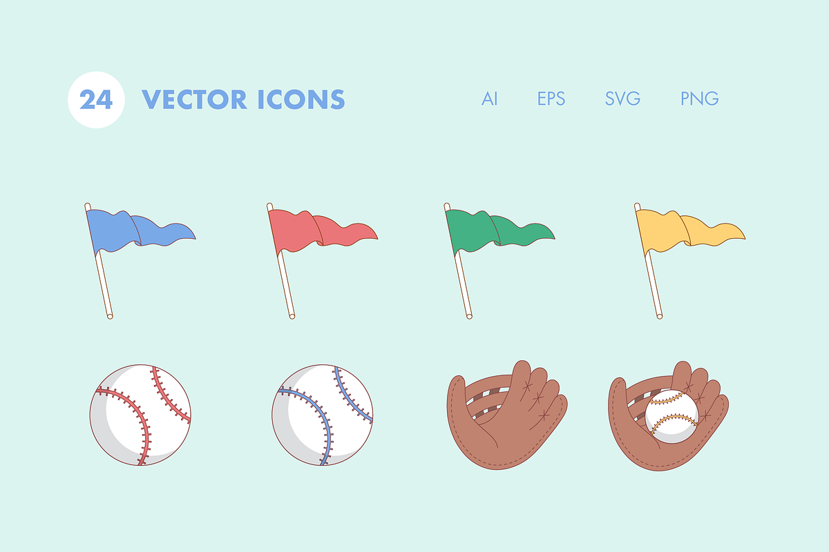 30 Baseball Icons, an Illustration by Hello Mister Frank (Photo 5 of 7)