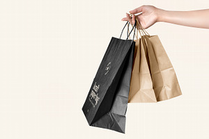 Three Paper Bag PSD Mockups Bundle