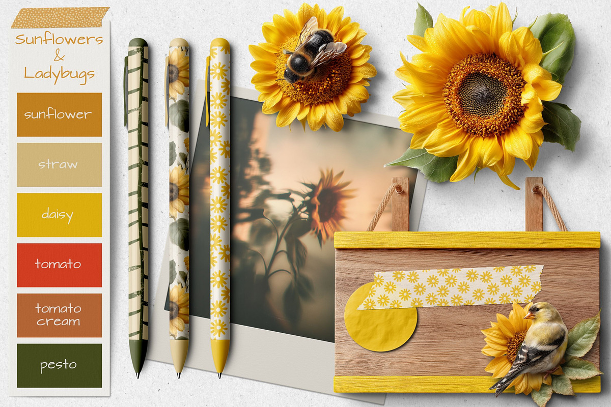 Sunflowers Realistic PNG Objects, an Object Graphic by Iconogenic (Photo 4 of 8)