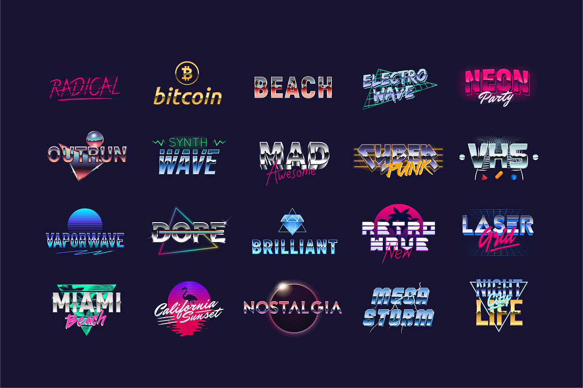 Retro Neon 80s & Synthwave Graphics, an Object Graphic by DenysHolovatiuk (Photo 2 of 5)