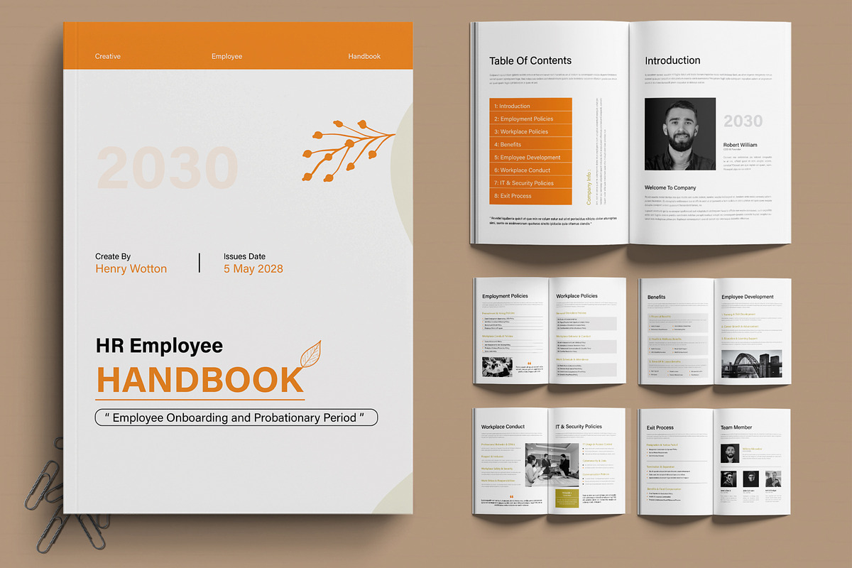 Employee Policy Handbook Template, a Brochure Template by MightyDesign (Photo 1 of 6)