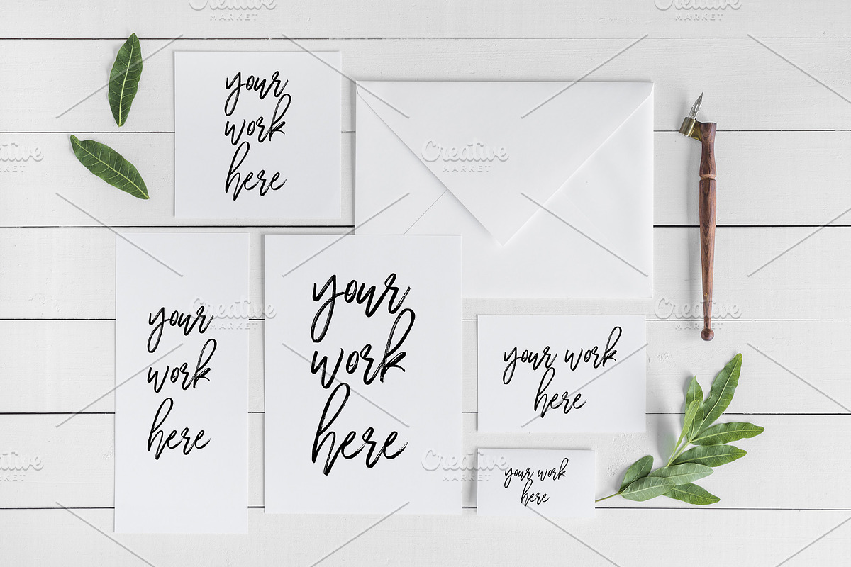 Wedding Invitation Suite Mockup, a Print Template by Salt Color Studio