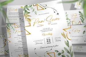 Geometric Wedding Invitation Set, an Invitation Template by Aarley Kaiven