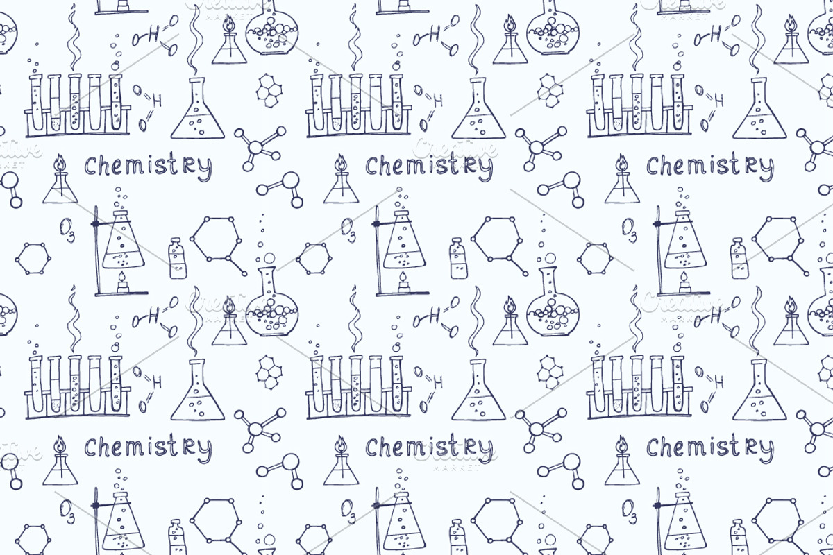 chemistry doodle seamless patterns preview 5