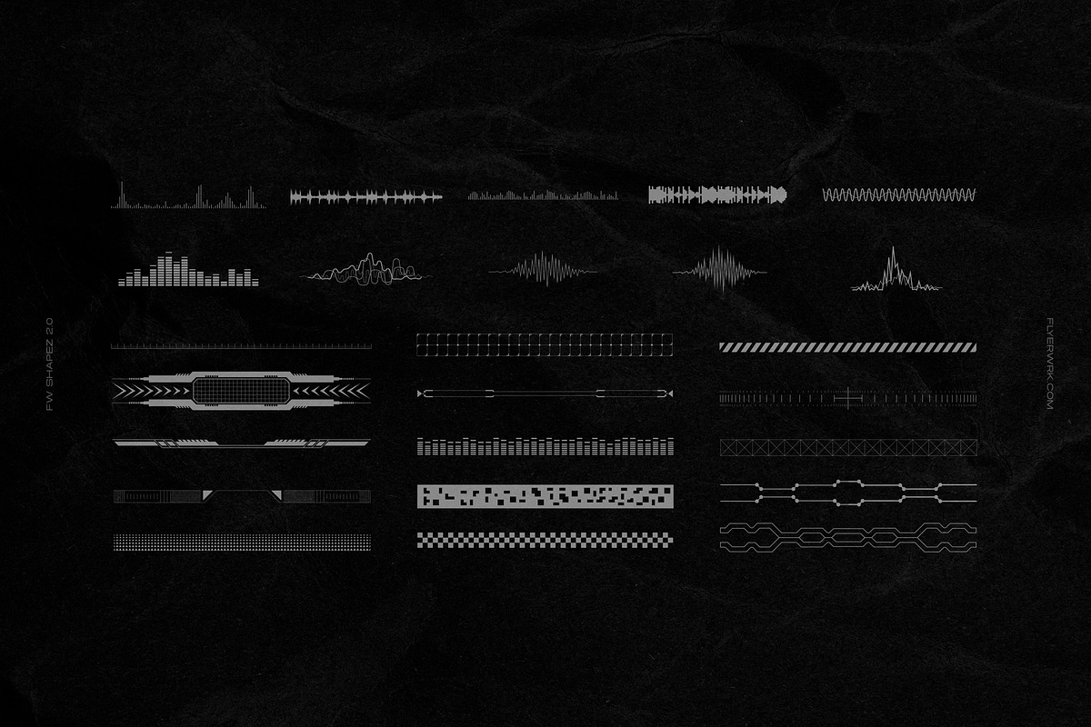 200 Retro Futuristic Shapes, an Object Graphic by FLYERWRK (Photo 7 of 13)