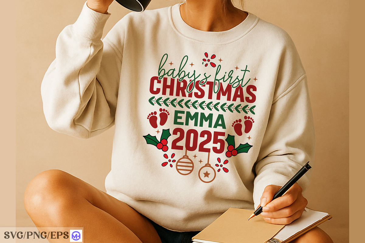 Baby's First Christmas Emma 2025, a Graphic by mh_arif (Photo 3 of 4)