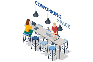 Isometric illustration of two people, a Finance Illustration by Golden Sikorka