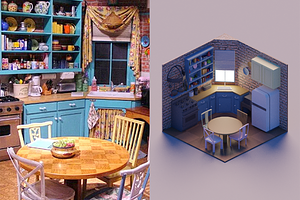 Monica's Kitchen-Friends 3d Model