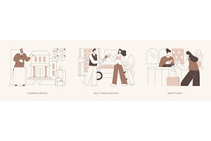 Hotel service isolated cartoon, a Person Illustration by Visual Generation