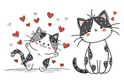 Cat in love valentine clipart, an Illustration by Designworld (Thumbnail 3 of 4)