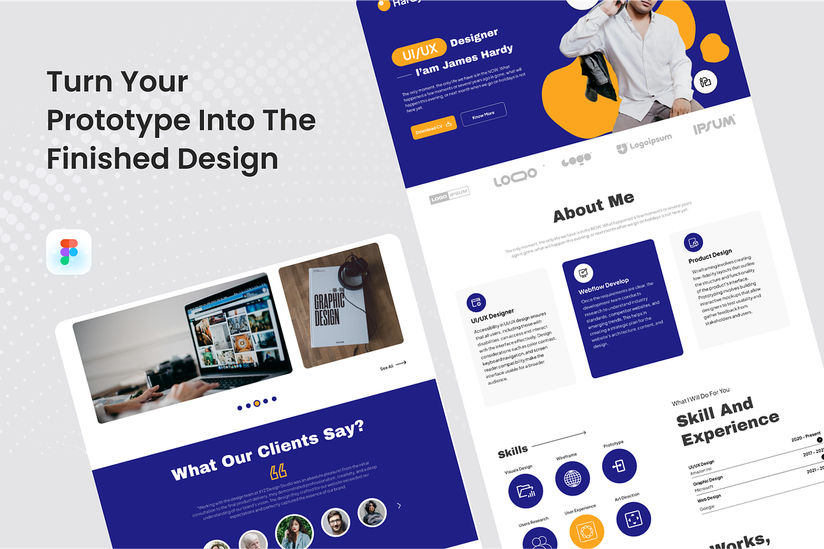 Personal Portfolio Landing Page, a Landing Page Template by SquidPixey (Photo 4 of 5)