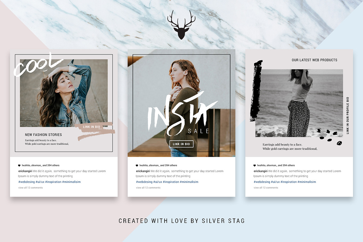 ANIMATED Hand-Drawn Instagram Posts, a Social Media Template by SilverStag Type Foundry (Photo 5 of 14)