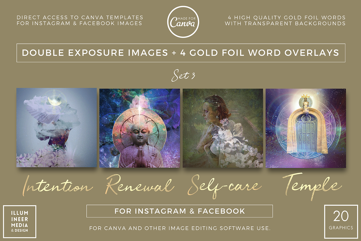 SALE! DOUBLE-EXP & GOLD WORDS SET 3, a Social Media Template by Illumineer Media & Design (Photo 1 of 5)