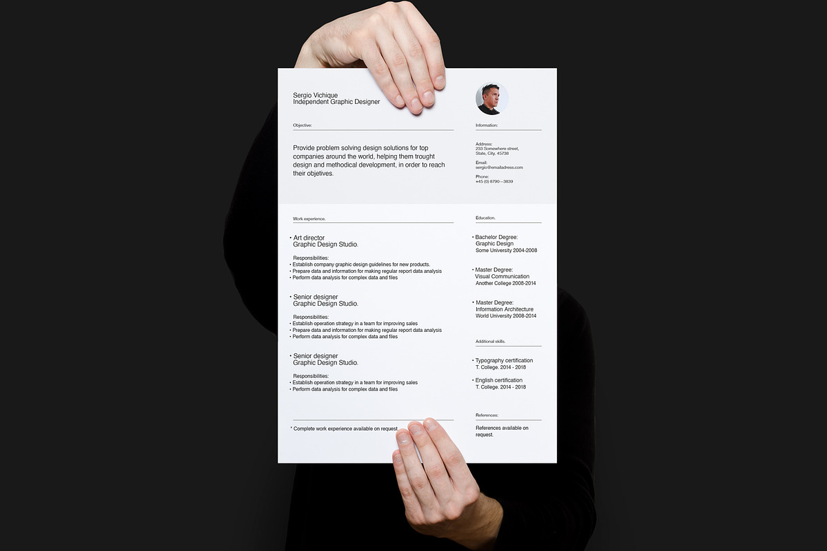 Minimal CV, letterhead & card bundle, a Resume Template by Srg® (Photo 1 of 14)