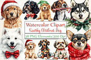 Quirky Christmas Dogs Clipart, an Illustration by DreamCafeArt (Thumbnail 1 of 6)