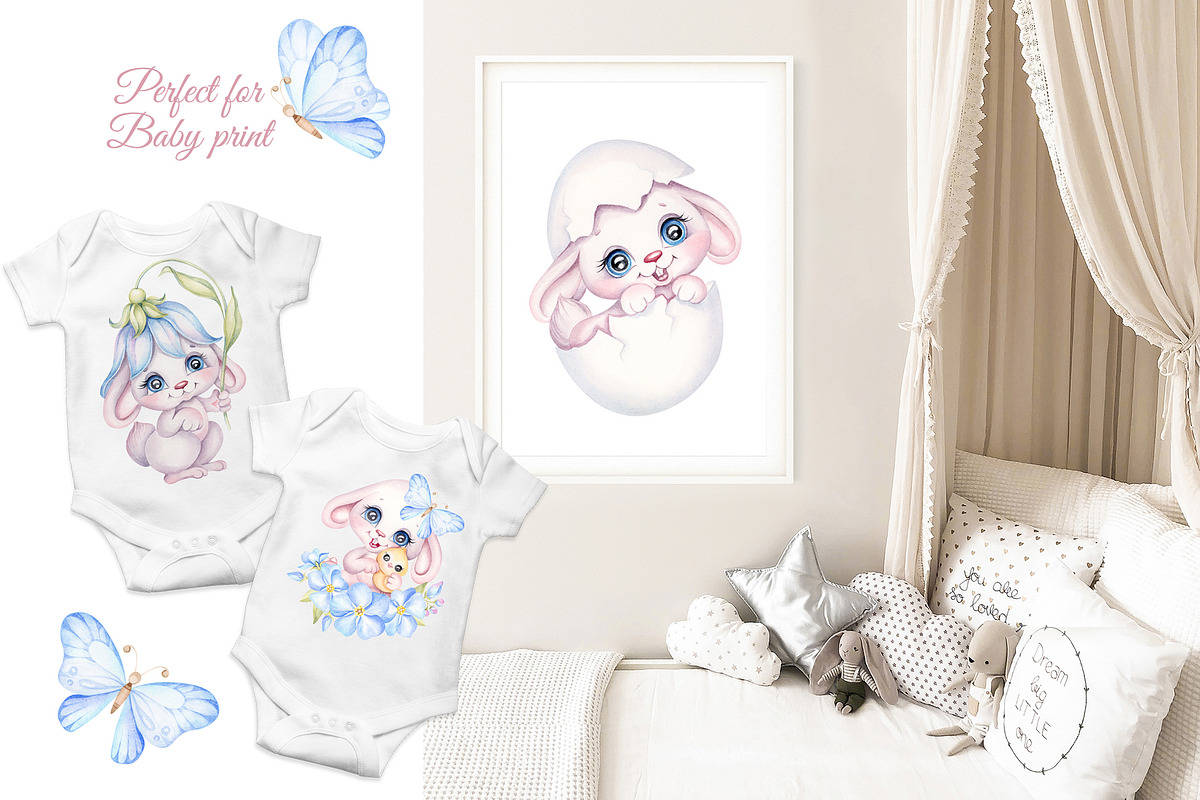 Cute Easter Bunny clipart, an Animal Illustration by MarinadeArt (Photo 4 of 8)
