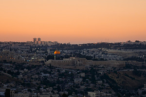 Jerusalem panoramic sunset view